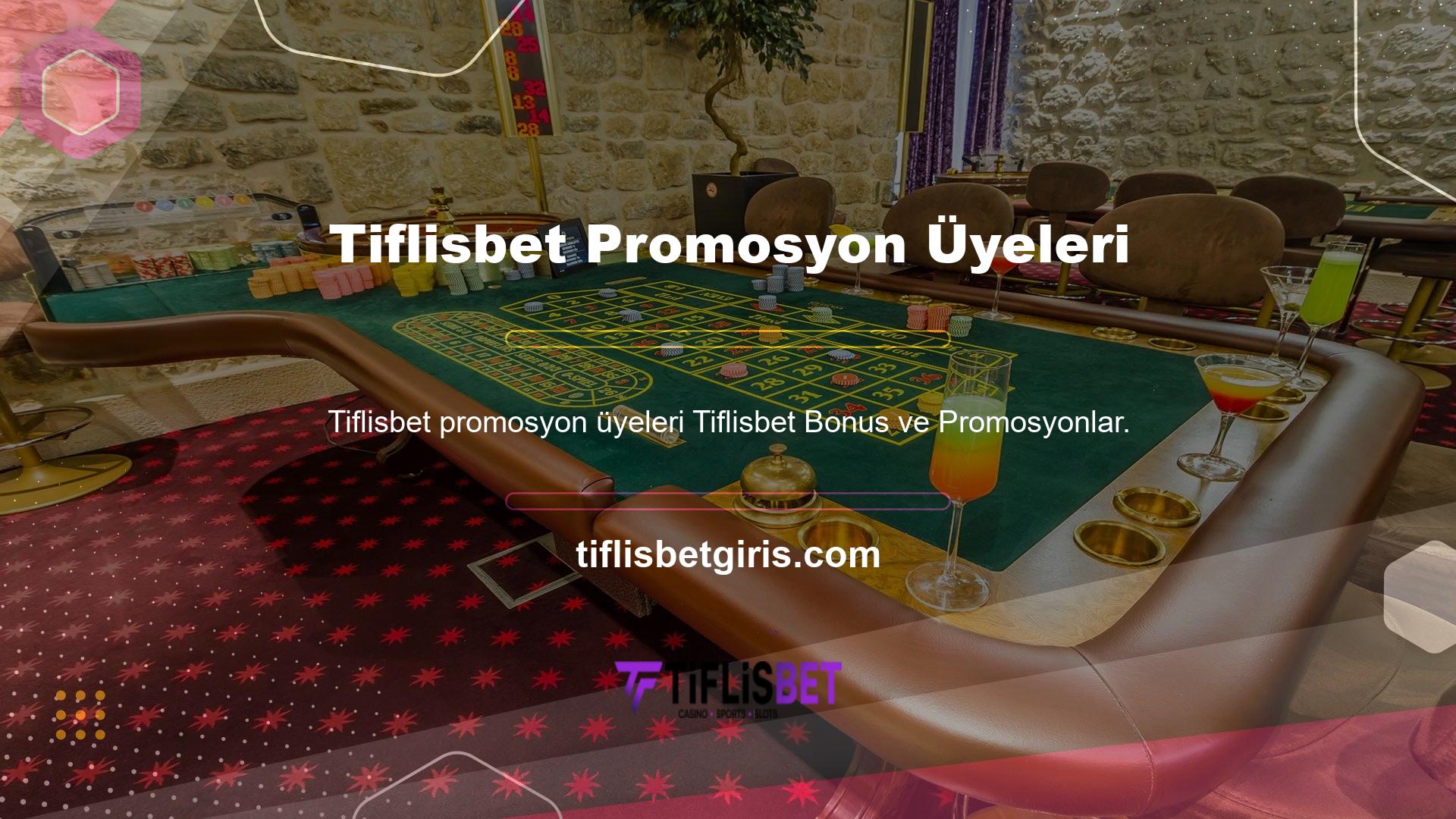 Tiflisbet üyeleri, bahis ve canlı casino zevklerine bonusu ve promosyonları aktif olarak günceller